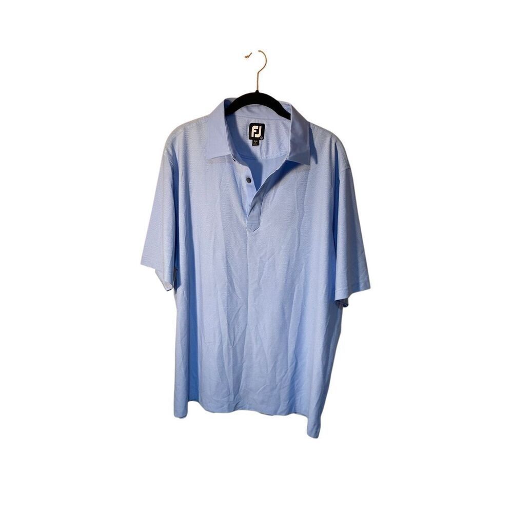 Footjoy prodry performance stretch, lagoon, blue polo, golf shirt, size large